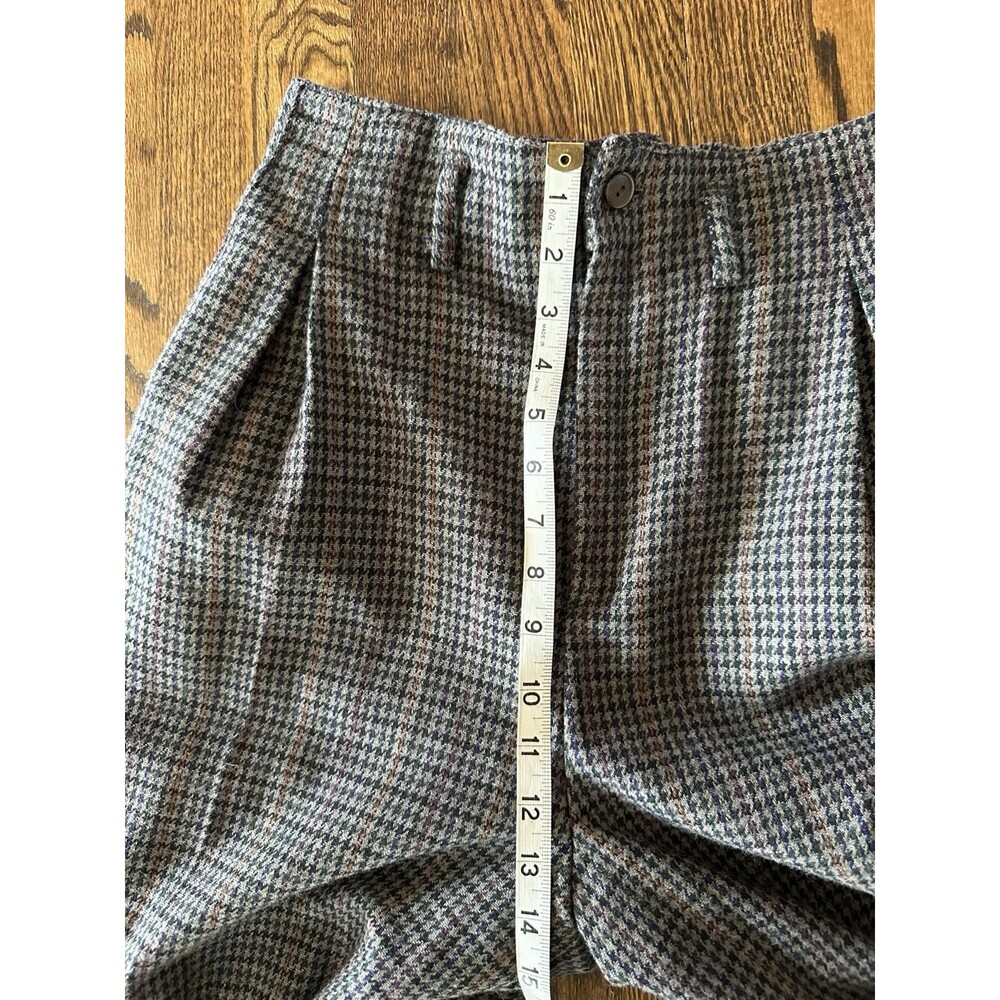 Casablanca Vintage Women's Wool Linen Houndstooth Trouser Dress Pants Size 12 - Picture 9 of 11